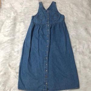 Studio East sleeveless maxi denim dress size 10P